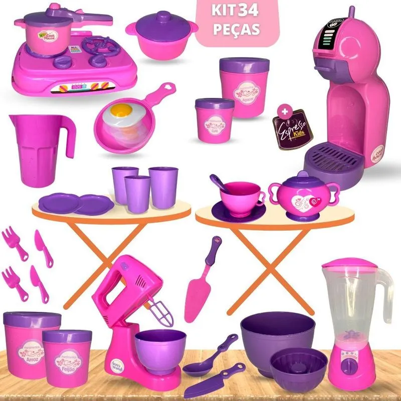 Kit Cozinha Completa Faz De Conta Eletrodomésticos Infantil