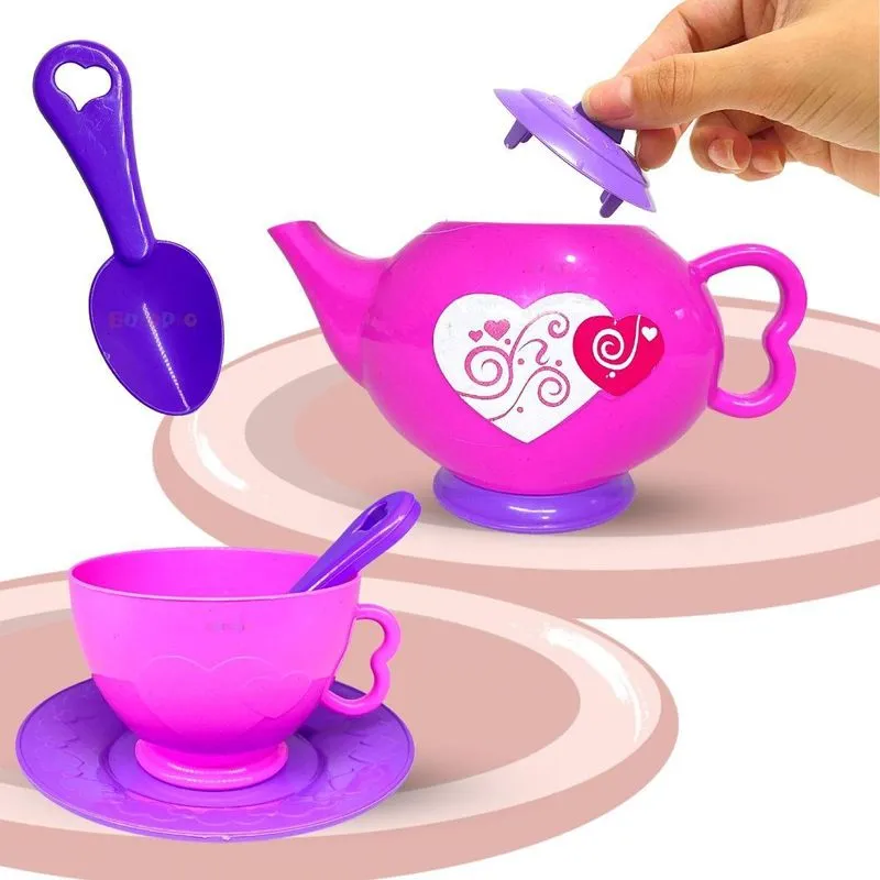 Xícara De Brinquedo Colherzinha Pratinho Chaleira Infantil