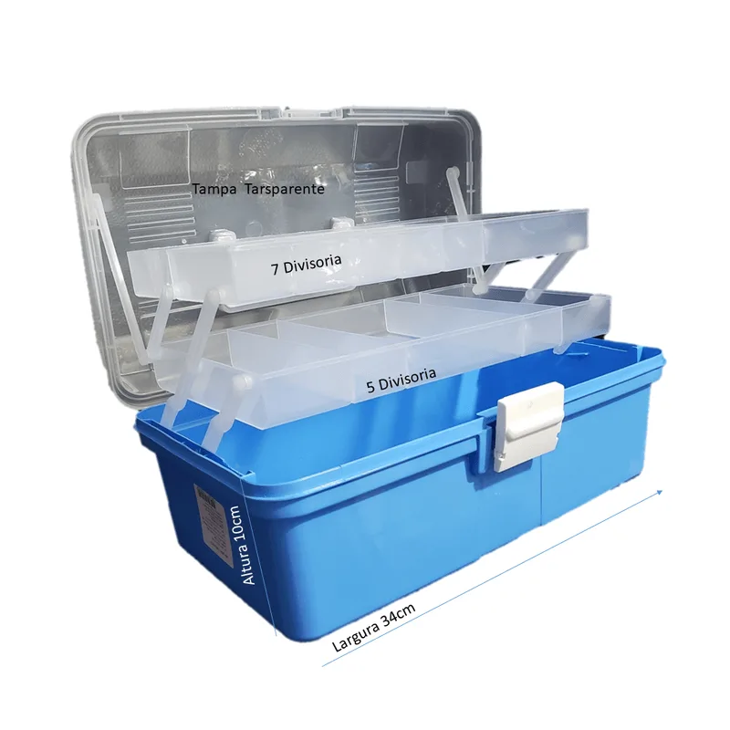 Maleta De Pesca Ferramentas Com 2 Organizador 34x20