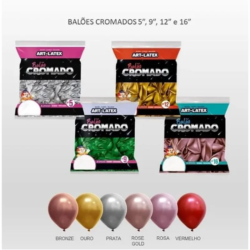 Balão Cromado N5 Rose Gold 25un Art Latex