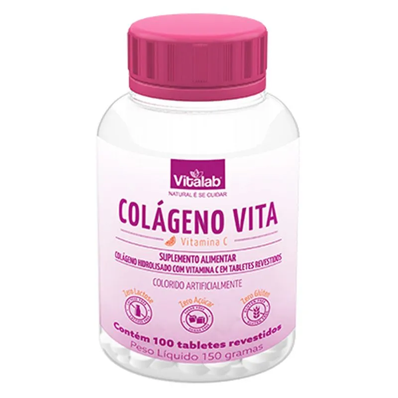 Colágeno Vita Vitamina C (150g) 100 Tabletes Revestido - Vitalab Vitalab