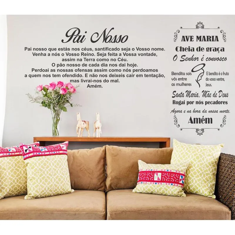 Adesivo Decorativo Ave Maria E Pai Nosso - 90x47 Cm