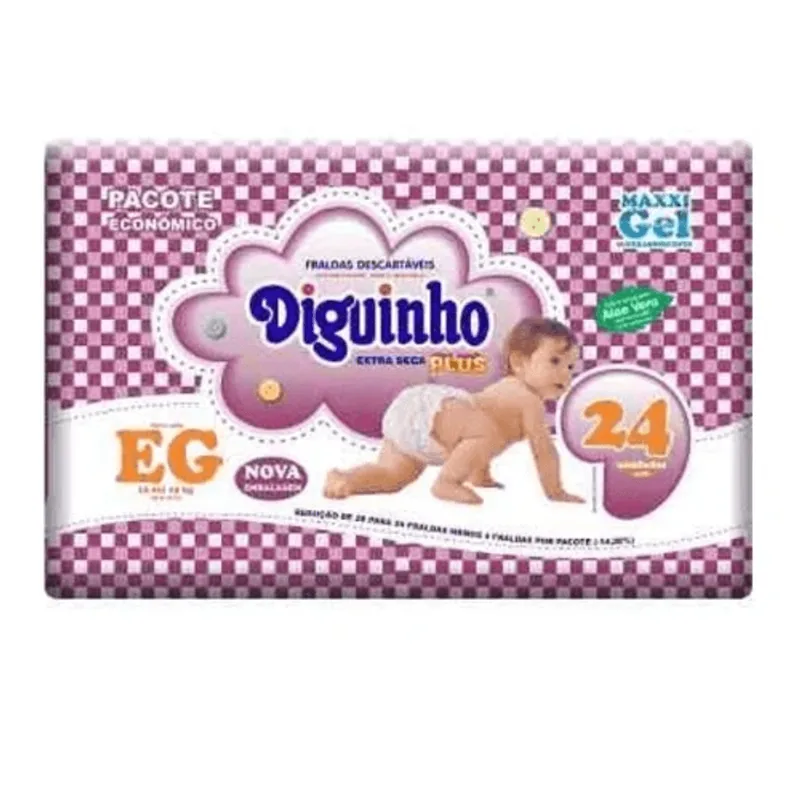 FRALDA DIGUINHO PLUS ECONOMICA EG COM 24 UNIDADES