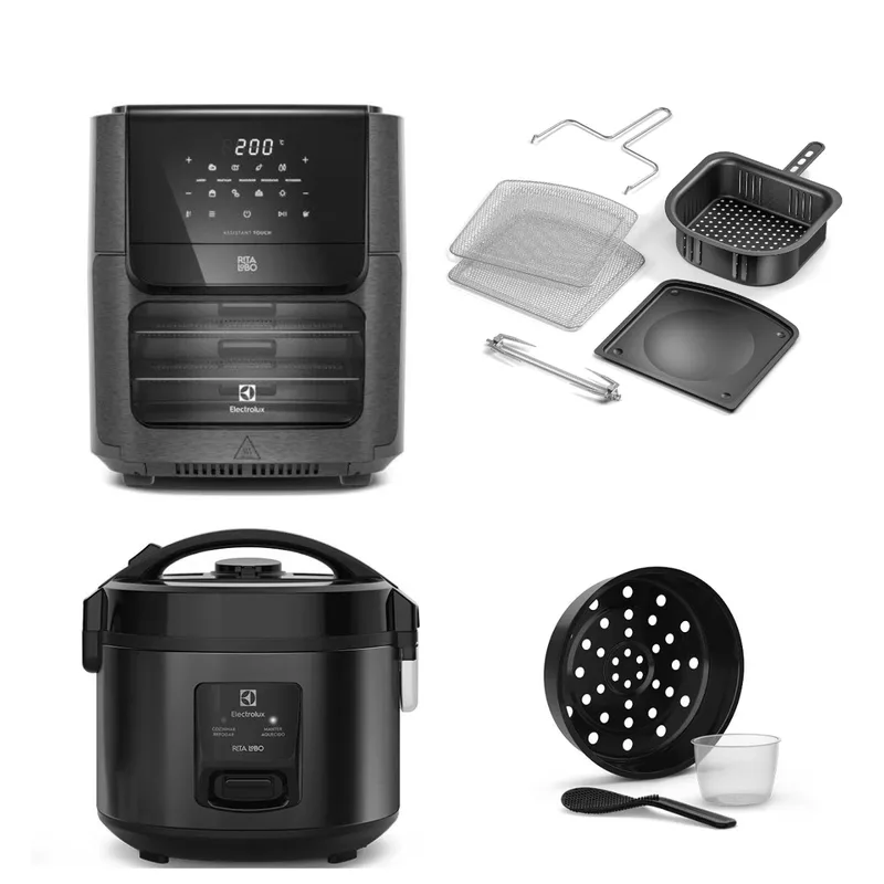 Kit Air Fryer Oven E Panela De Arroz Elétrica Electrolux 127V