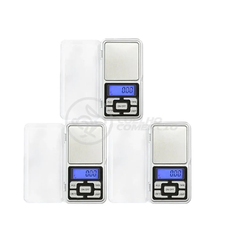 Kit 3 Mini Balanças Digitais Alta Precisão 500g prata