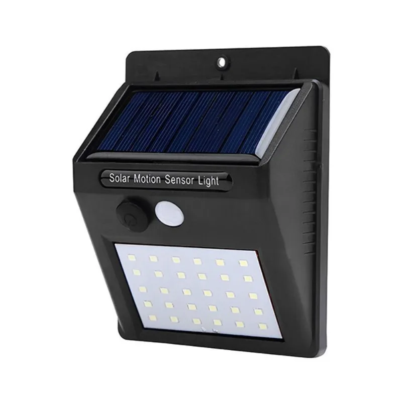 Lâmpada Luminária Solar Com 30 Leds Sensor De Presença Recarregável Quintal E área Externa
