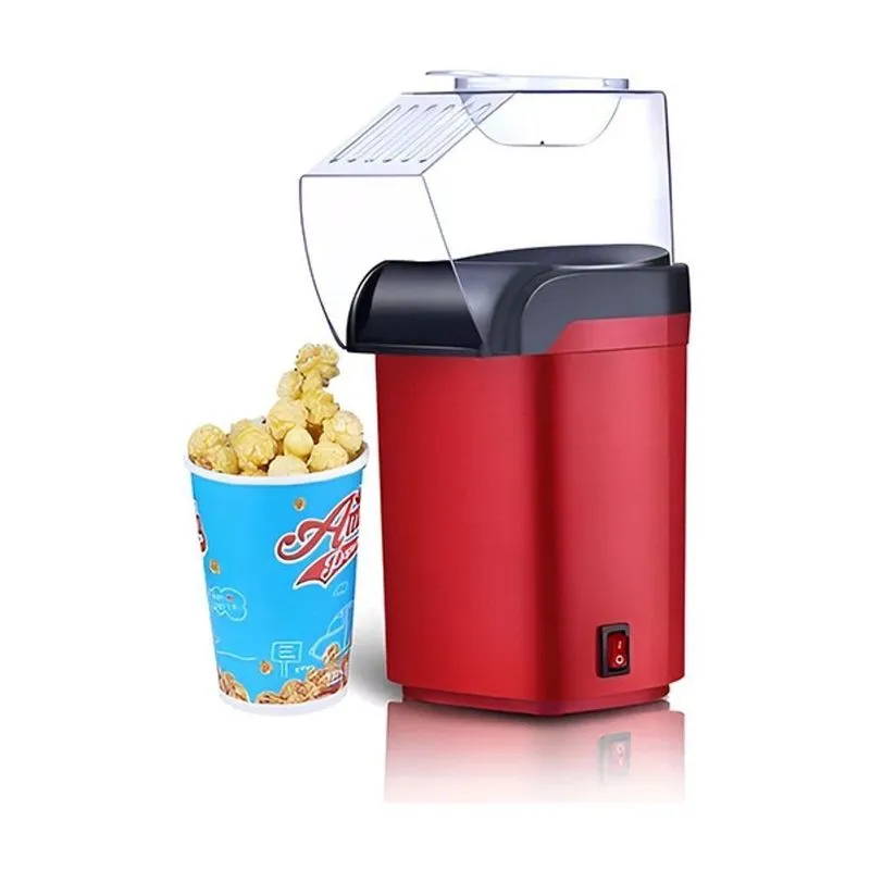 Pipoqueira Vermelha Bivolt Elétrica Sem óleo Saudável 1200w Com Ar Quente Para Pipoca Rápida
