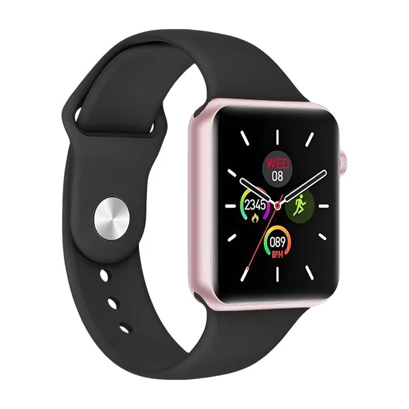 Smartwatch W34S Rosê Gold Relógio Inteligente com Pulseira Removível Preta Ligações e Monitoramento