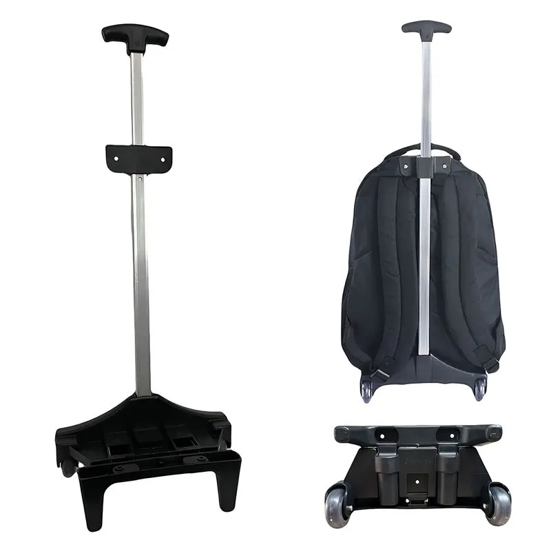 Carrinho com Rodinhas para Mochila Bolsa Escolar e de Viagem Haste de Alumínio até 88cm