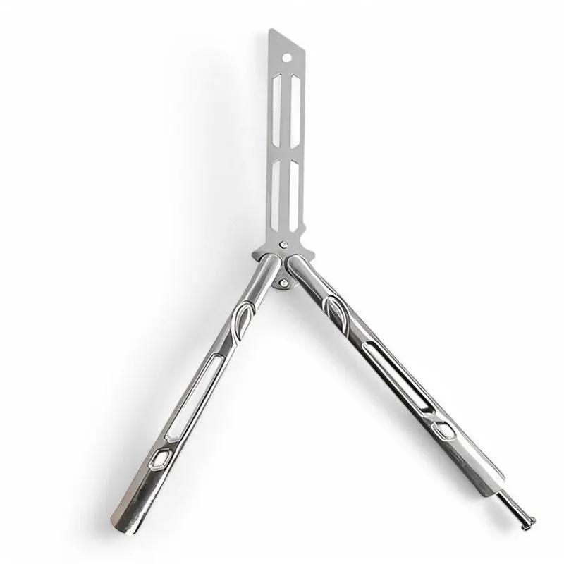 Faca Borboleta Prata Para Treino Bsl-2 Sem Fio De Corte Ideal Para Aprender Manobras
