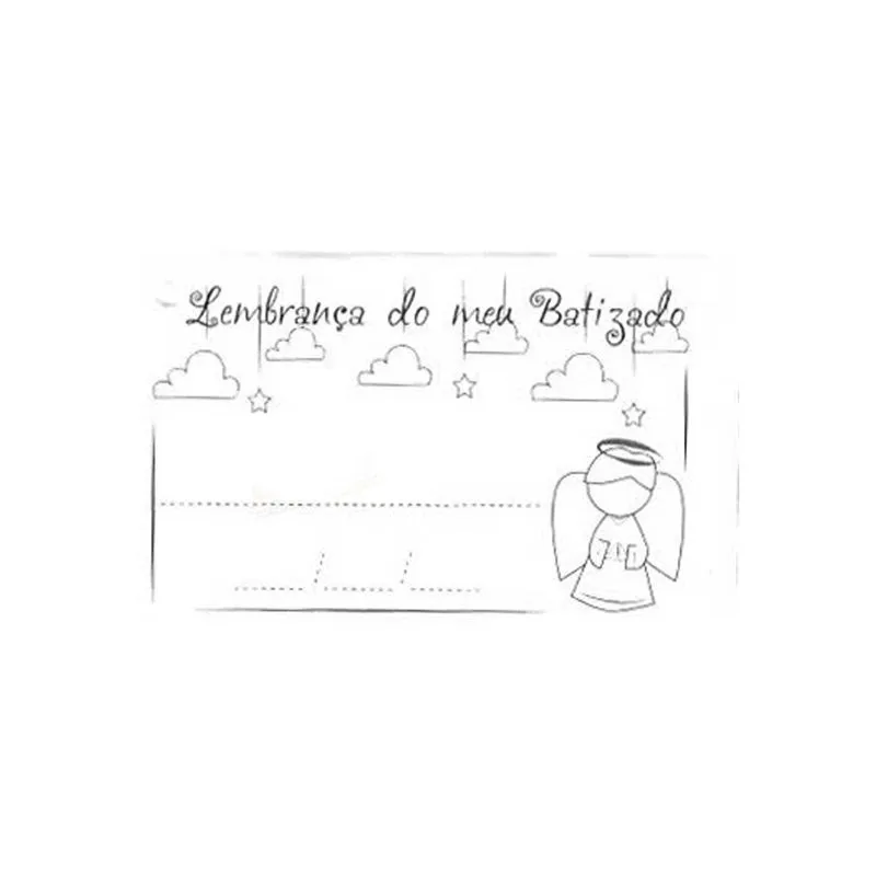 Cartão lembrancinha meu batizado c/50 - Kid Art