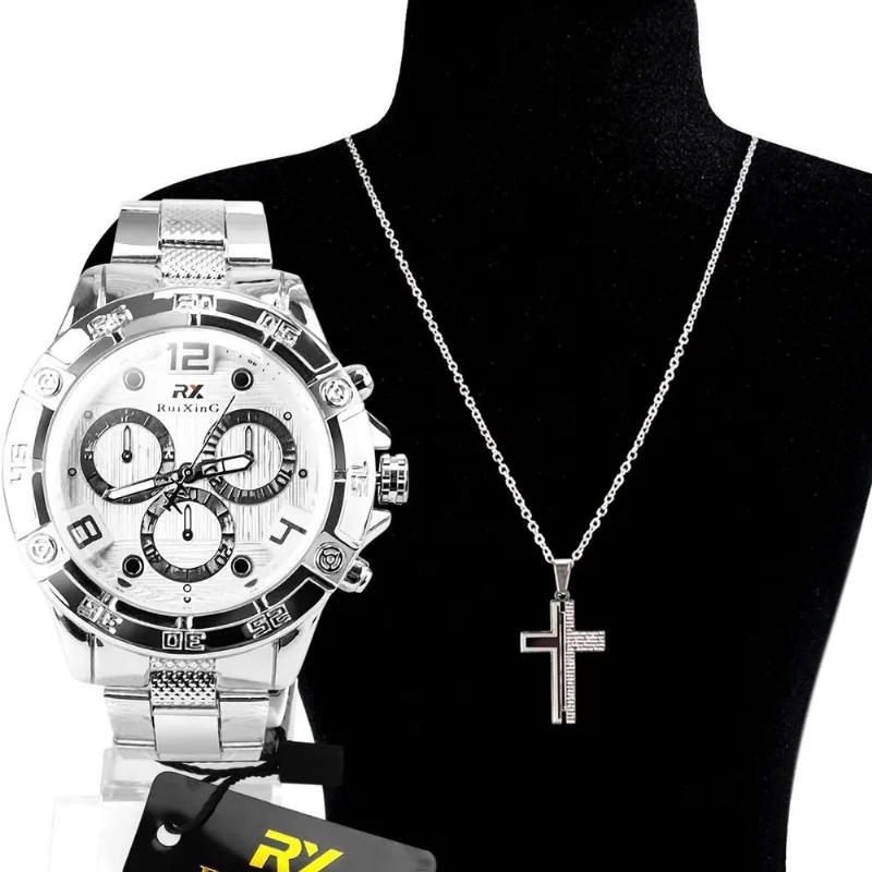 Kit Masculino Prova Agua Analógico Luxo Revenda G6