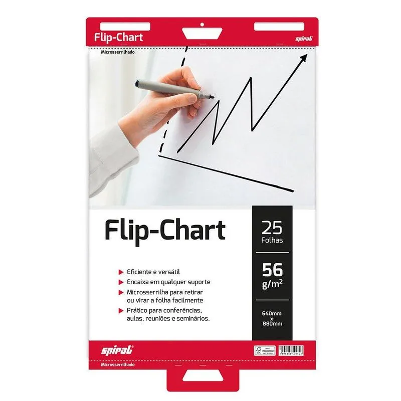 Bloco flip chart 56gr 64x88cm (com25 fls) Spiral PT 1 UN
