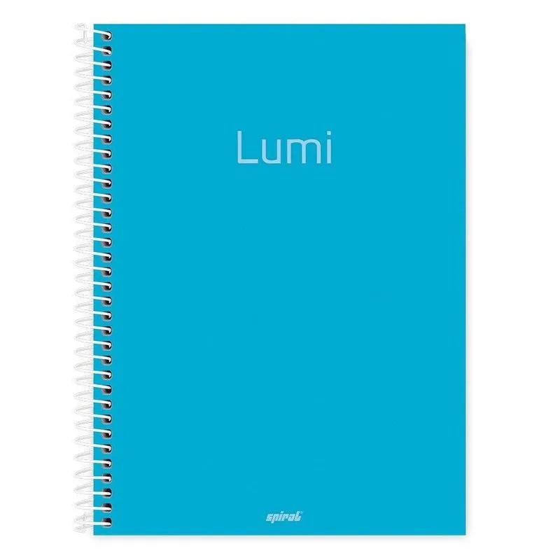 Caderno universitário capa polipropileno 1x1 80 folhas, Lumi Azul, Spiral, 211682 - pt 1 un
