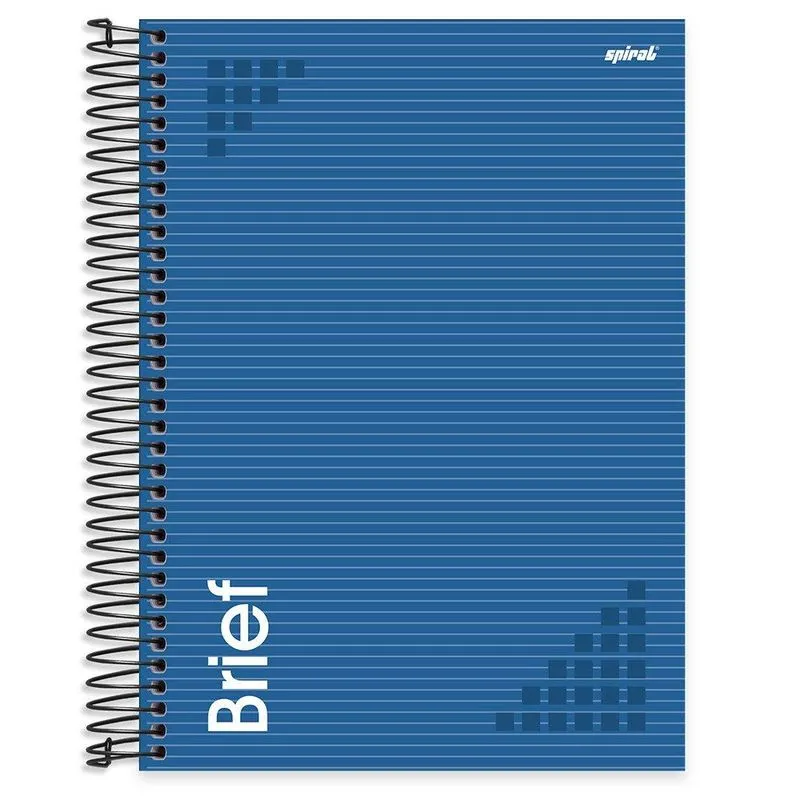 Caderno universitário capa dura 20x1 320 folhas Brief Azul Spiral 212187