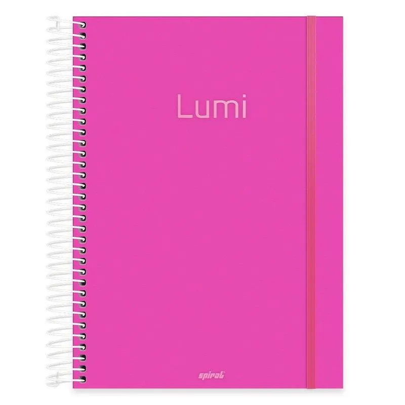 Caderno universitário capa polipropileno 10x1 160 folhas, Lumi Rosa, Spiral, 211943 - pt 1 un