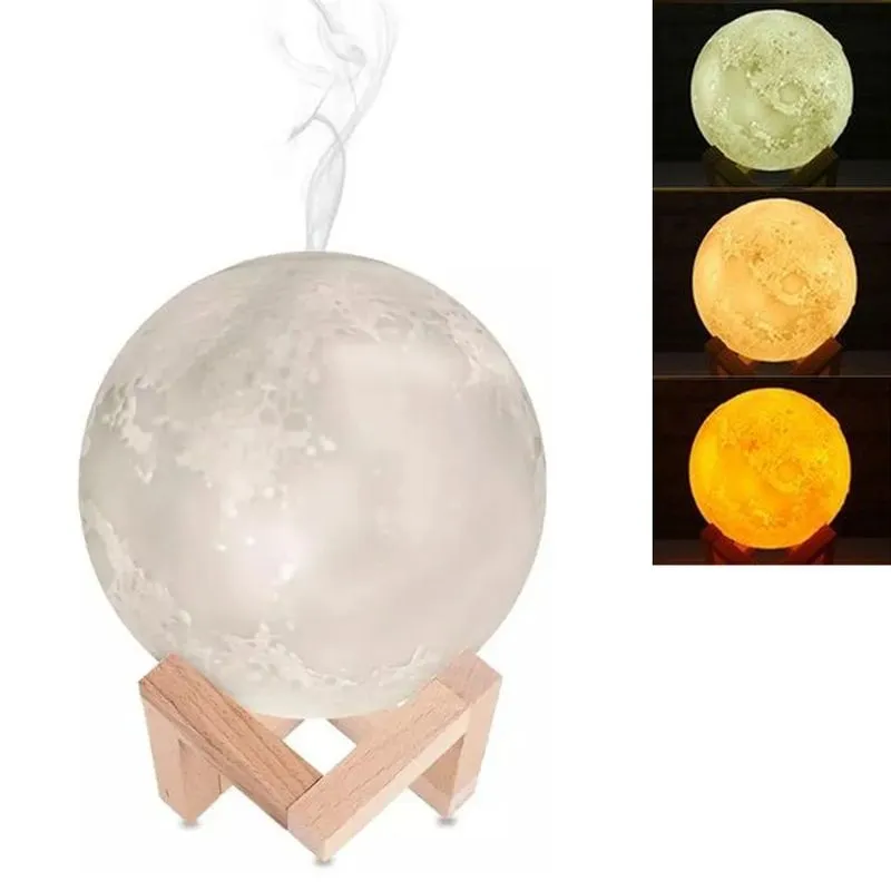Lua 3D Luminária Difusor De Ambiente Abajur 880 ml