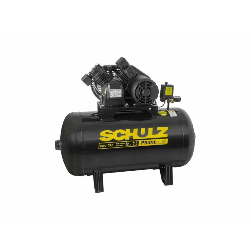 Compressor de Ar Pratic Air CSV 10/100 SCHULZ COMPRESSOR PRATIC AIR 10 TRI 100L SCHULZ