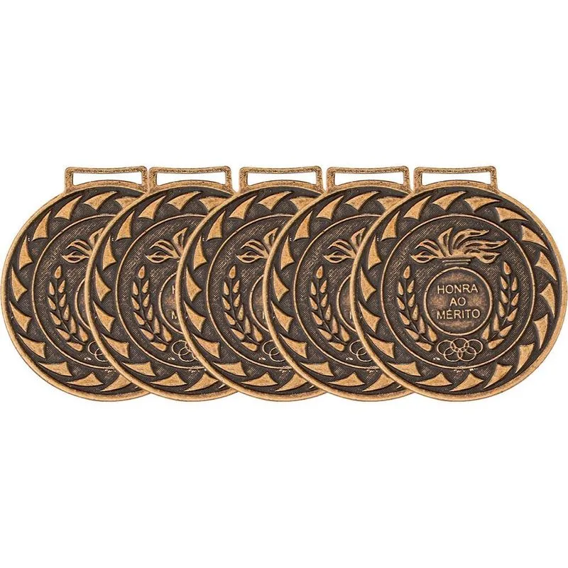 Kit 50 Medalhas Comemorativa Esporte Honra Mérito Ouro Pr Bz
