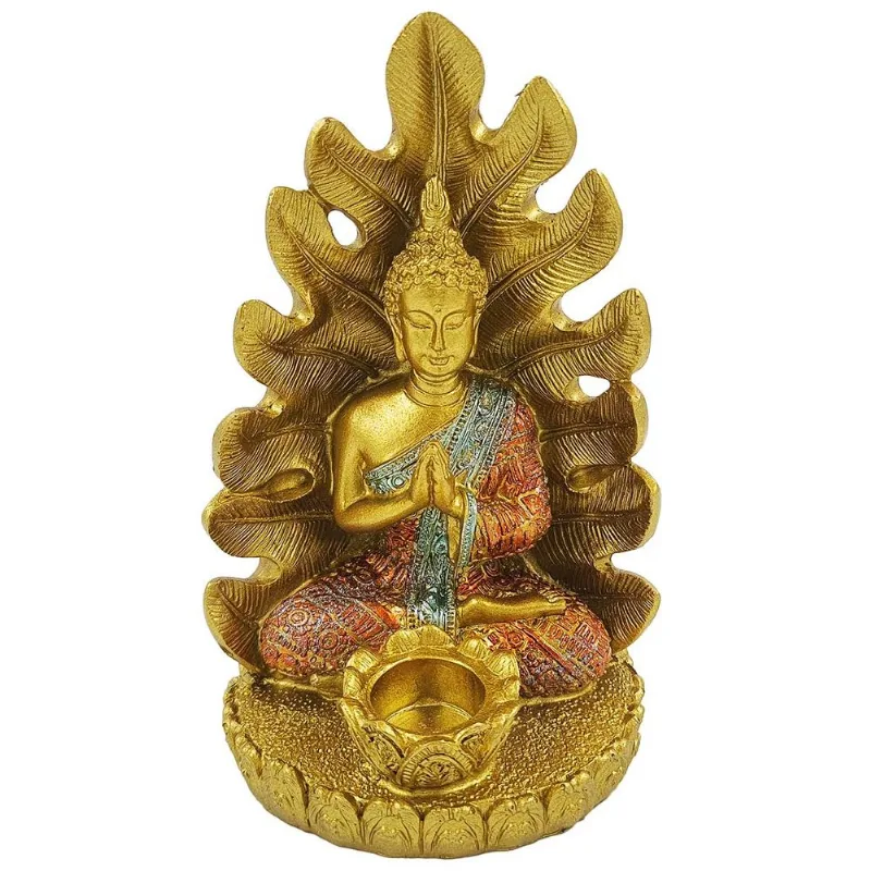 Buda C/ Glitter Decorativo 15x8,5cm em Resina Youbai-Modelo 1A