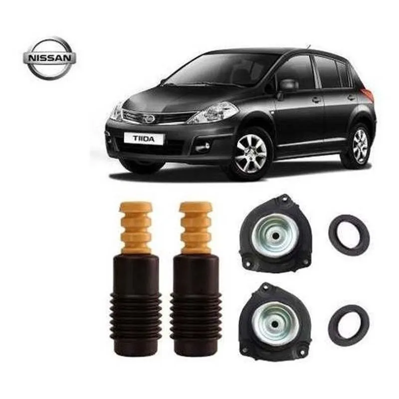 2 Kit Coxim Batente Rolamento Amortecedor Dianteiro Tiida 2011 2012 2013