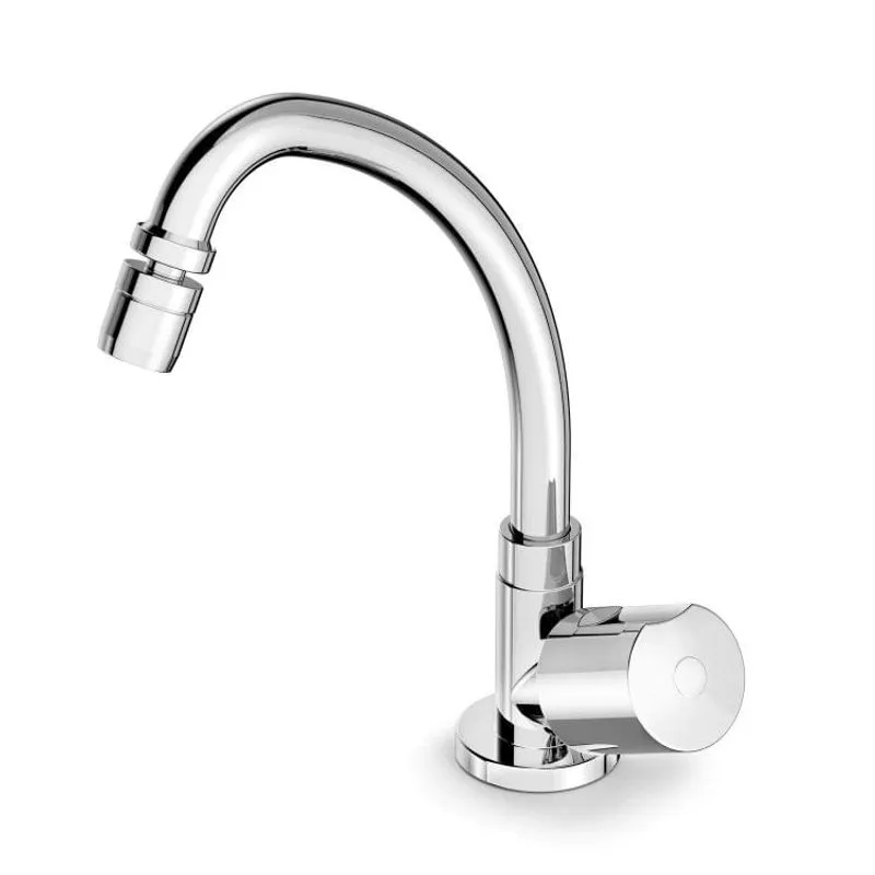 Torneira para Cozinha de Mesa Bica Móvel Arejador Articulado City Celite Cromado