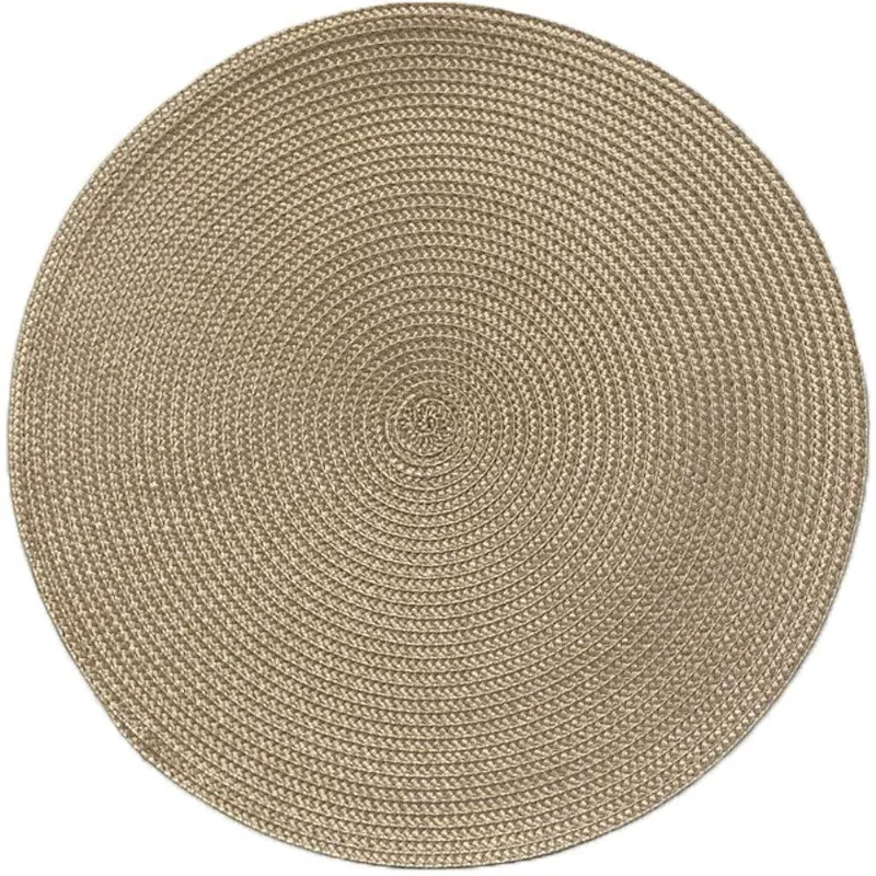 Americano Requinte Liso Para Mesa Redondo 38cm Palha