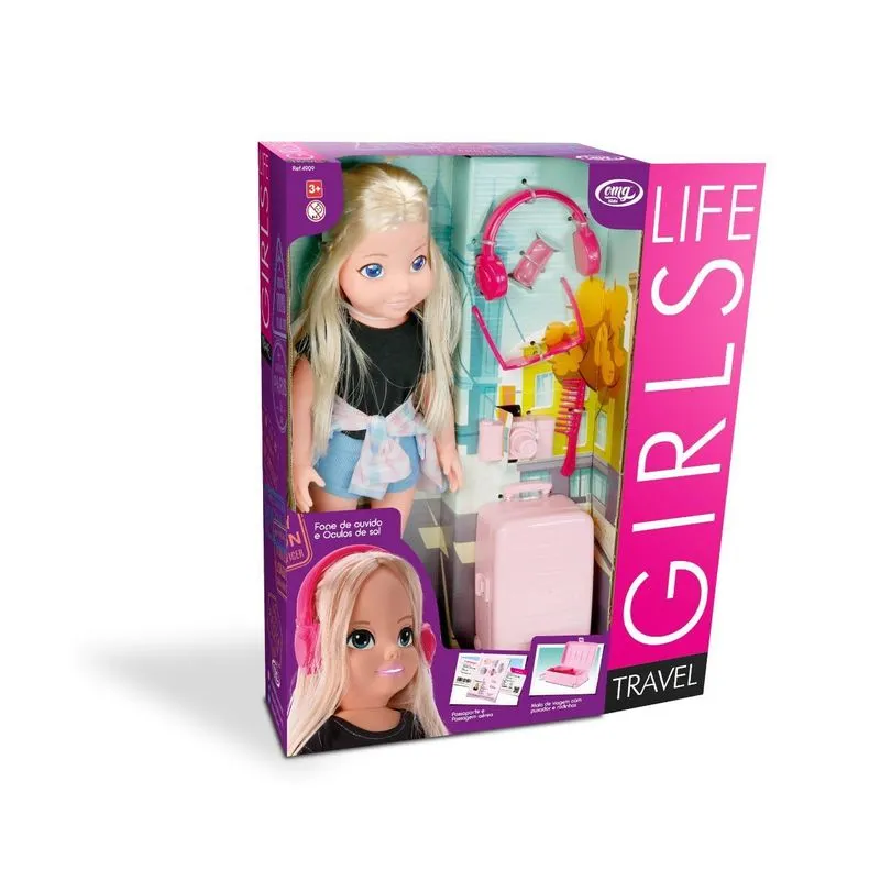 Boneca Viajante Com Mala E Acessorios Para Viagem