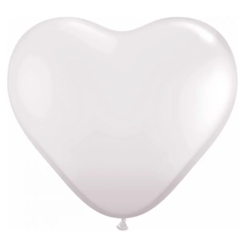 Balão Coração Branco Tamanho 10 c/25 - Pic Pic