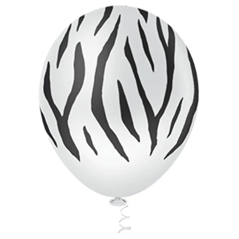 Bexiga Fantasia Zebra 10 Branca Pic Pic 25 Unidades