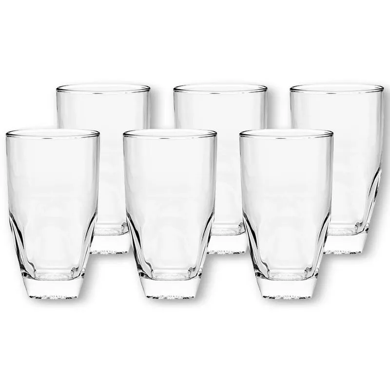 Jogo De Copo Alto Clear 6 Pecas Em Vidro 375ml - Hauskraft