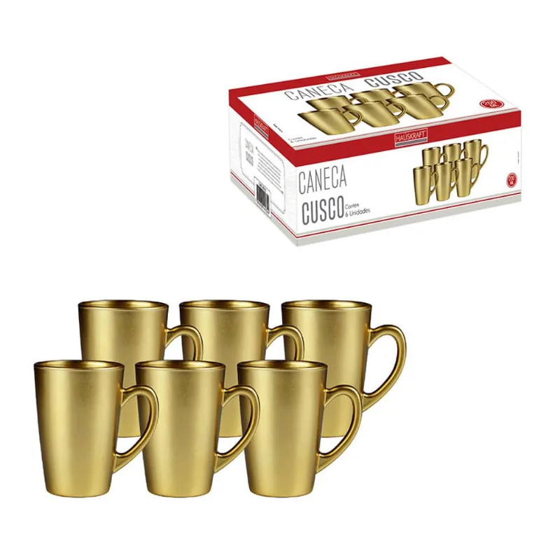 Caneca Cusco Vidro 200Ml Ch 6 Peças Hauskraft
