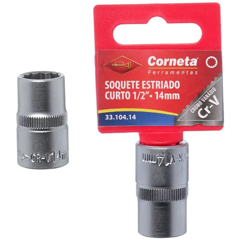 Soquete Estriado Curto 1/2 14Mm Corneta