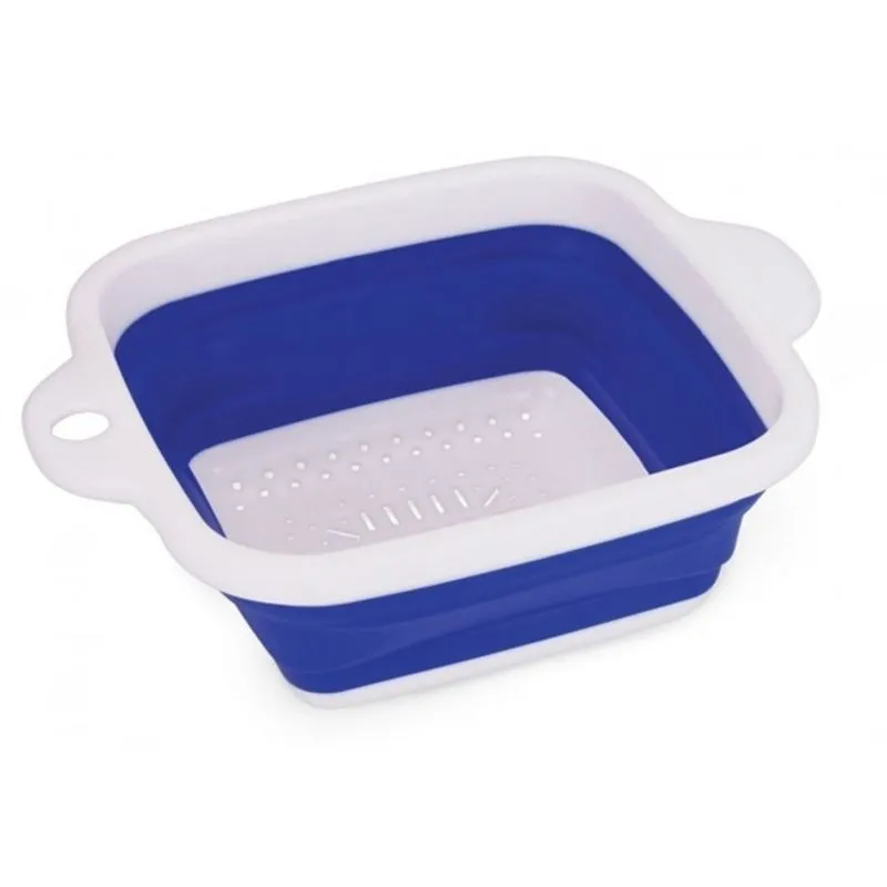 ESCORREDOR RETRATIL DE MACARRAO, MASSAS, VERDURAS, LEGUMES E ALIMENTOS EM SILICONE 21CM QUADRADO