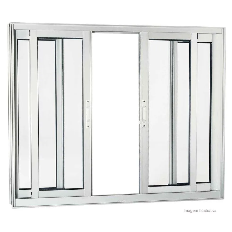 Janela de correr 4 folhas Aluminium 100x150x09cm acetinada Sasazaki