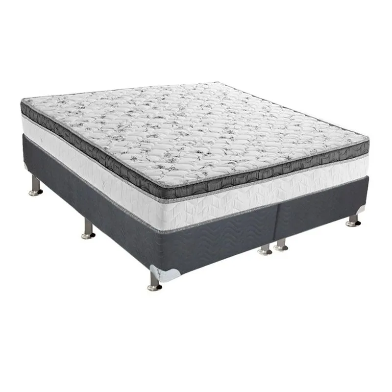 Conjunto Box-Colchão Ortobom Physical+Cama Queen 158x198
