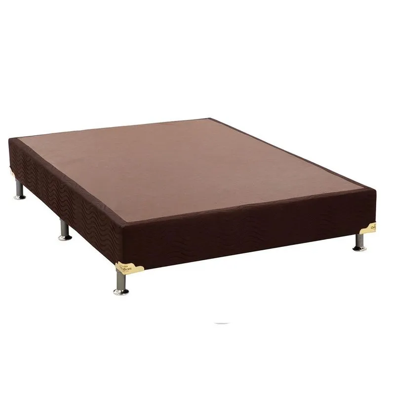 Cama Box Base Ortobom Nobuck Marrom 30 Casal - 1,38x1,88x0,30