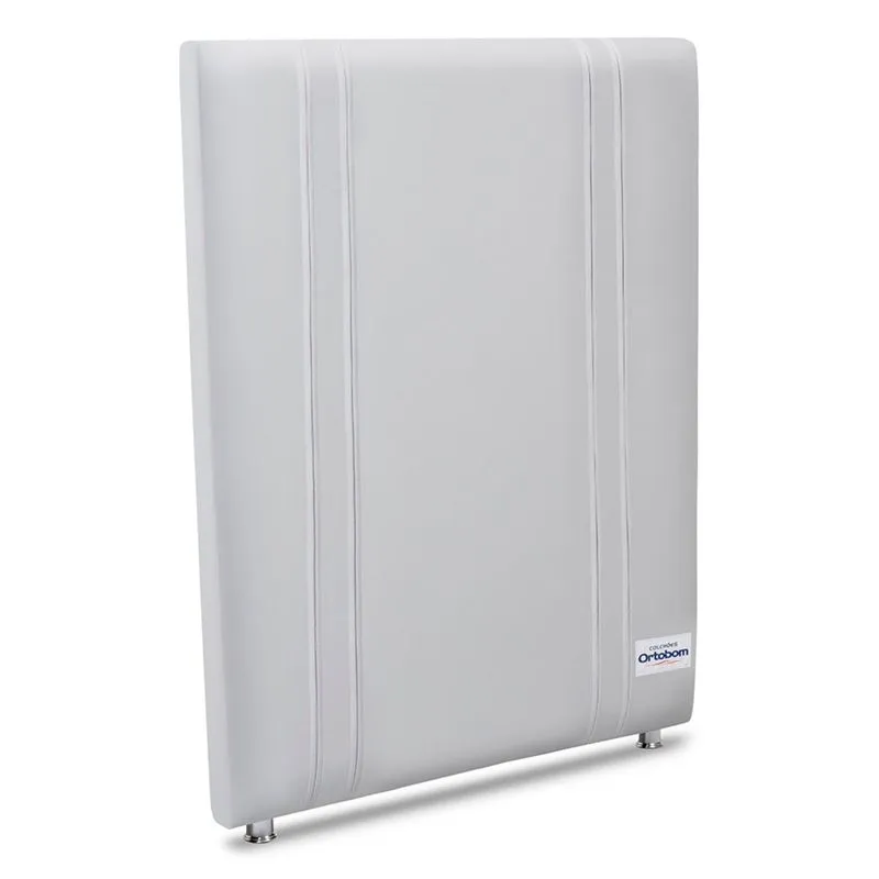 Cabeceira Tamisa Corino Branco Solteiro 90 cm (LARG) - 52422 Sun House Ortobom