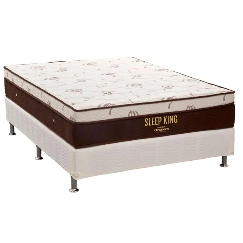 Conjunto Box-Colchão Ortobom Sleep King+Cama Casal 138x188
