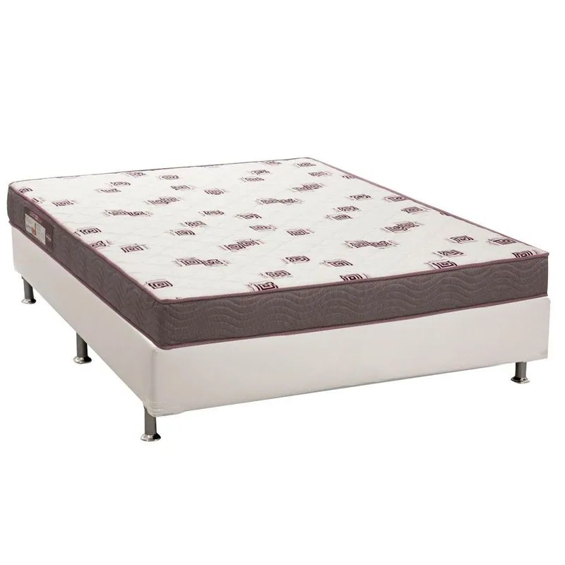 Conjunto Box-Colchão Ortobom D28 Light+Cama Casal 138