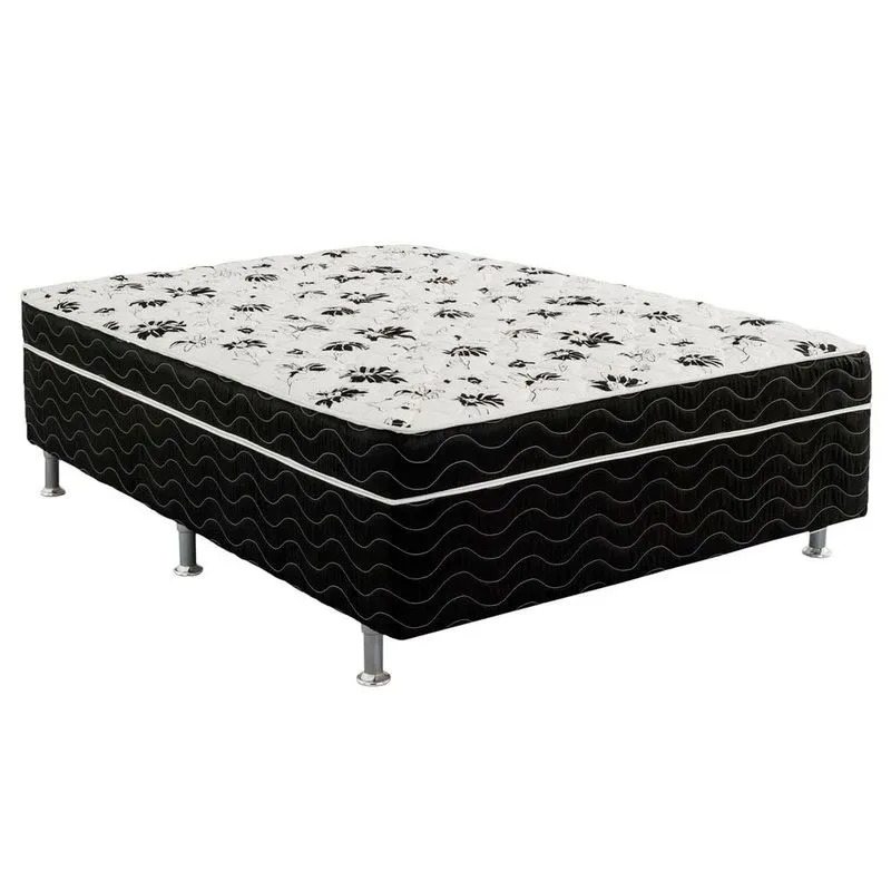 Cama Box Casal Conjugado Ortopédico Union Poliéster Ortobom 55x138x188 Preto Cd