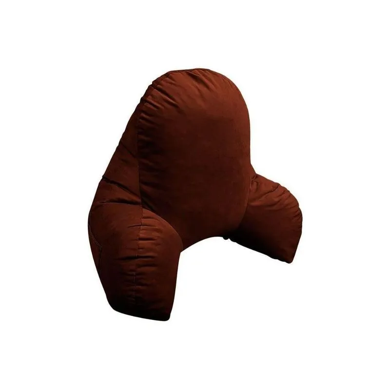 Travesseiro Encosto Dino Veludo Brown Tradicional Poliéster Macio Fibra Siliconada Lavável Ortobom