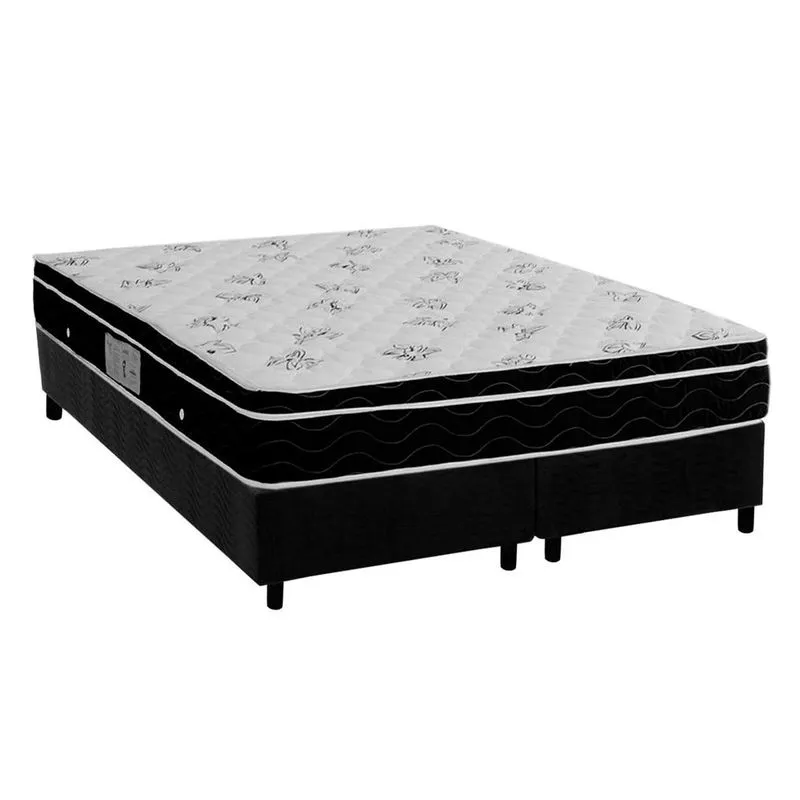 Cama Box CRC Queen +Colchão Molas Master Pocket Physical Ortobom 158x198