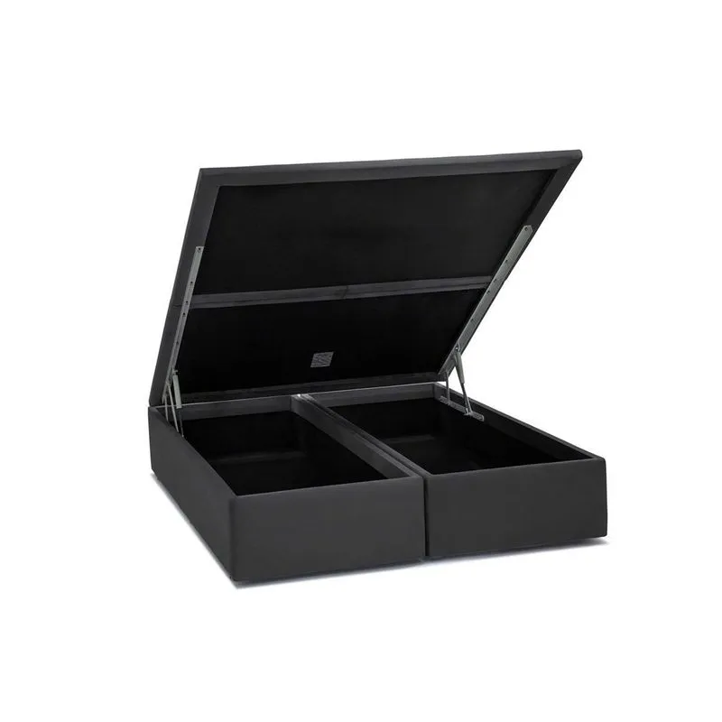 Cama Box Baú King Universal Suede Gray (186x198x39) - Ortobom