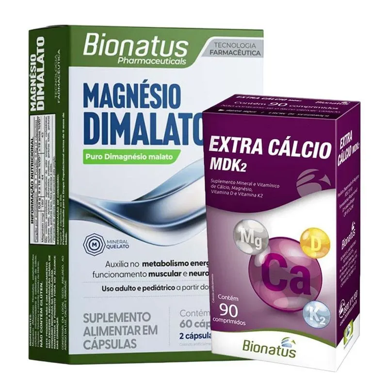 Kit Magnésio Dimalato + Extra Cálcio Mdk2 Bionatus