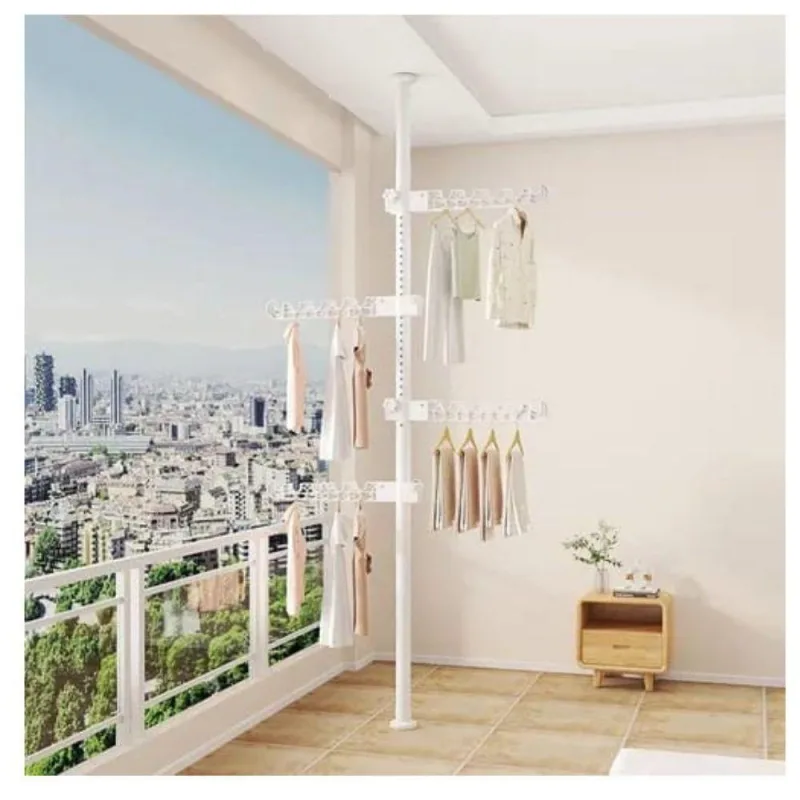 Cabideiro Vertical Multiuso 4 Braços Ajustáveis Branco Top Rio Comercial