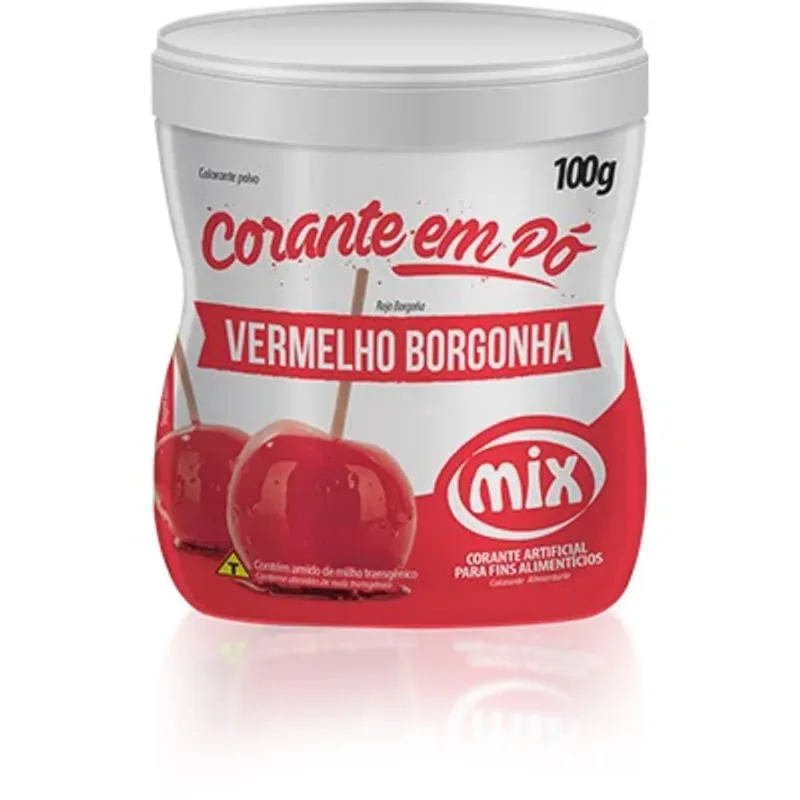 Corante Em Po Vermelho Borgonha 100g Mix