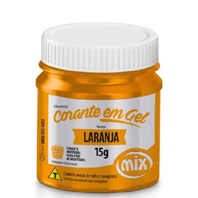 Kit Corante Gel Alimentício Mix 15g Laranja -20 Unidades