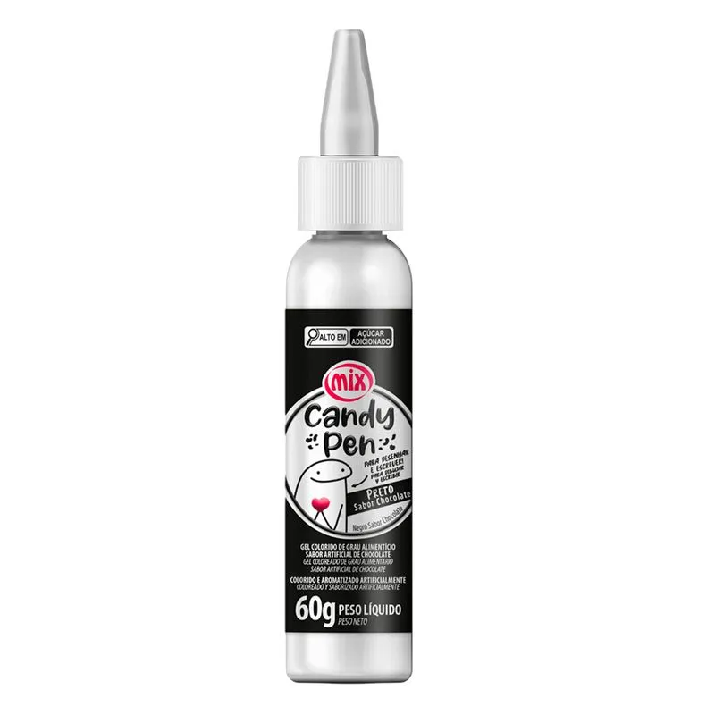 Corante Pen Gel Para Escrever Preto 60G MIX