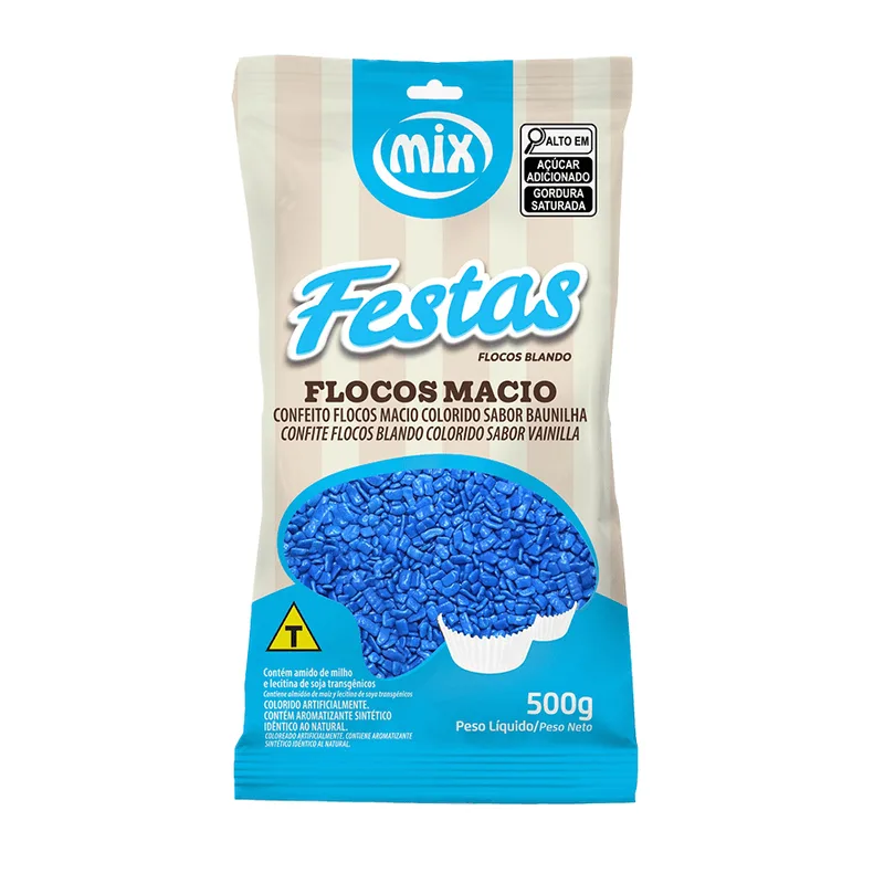 Confeito de Flocos Macio Colorido Azul 500g MIX CONF FLOCOS MACIO COLORIDO AZUL 500G MIX